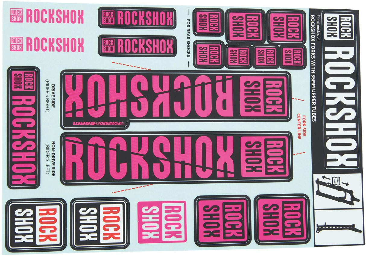 RockShox Dekorset Aufkleberset Magneta