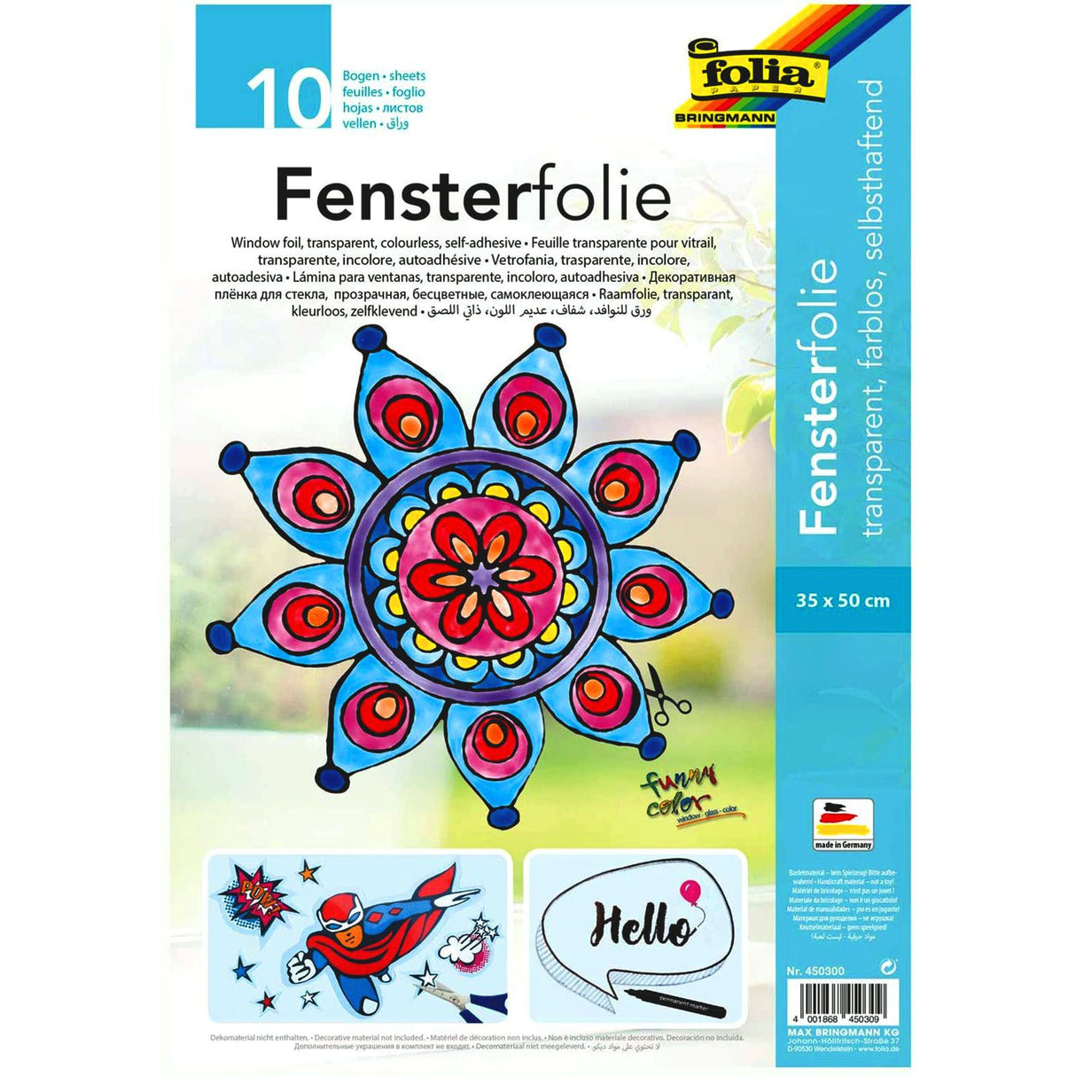 Folia • Fensterfarbfolie 35x50cm 5 Stück