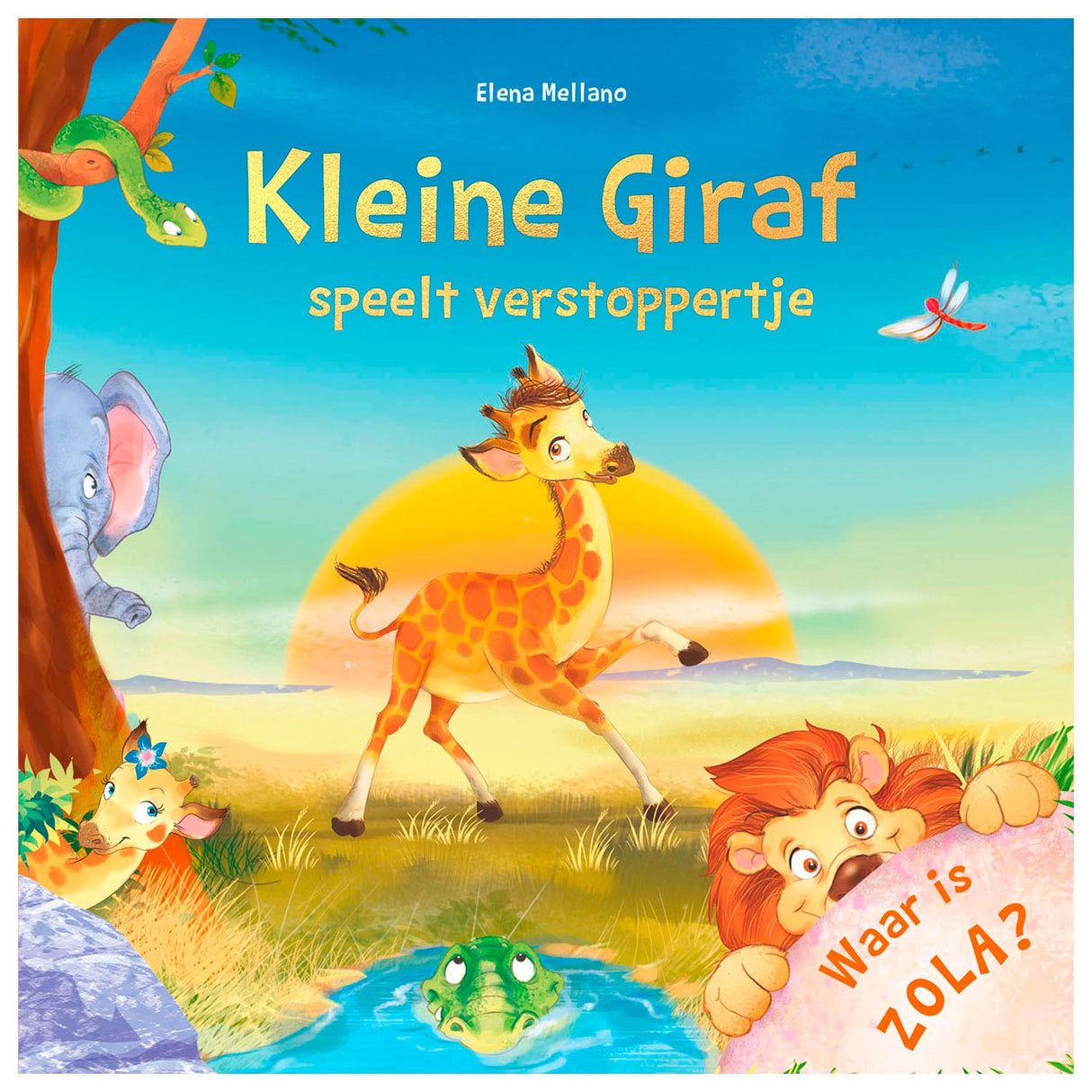 Die kleine Giraffe des Rebo-Verlags spielt Verstecken
