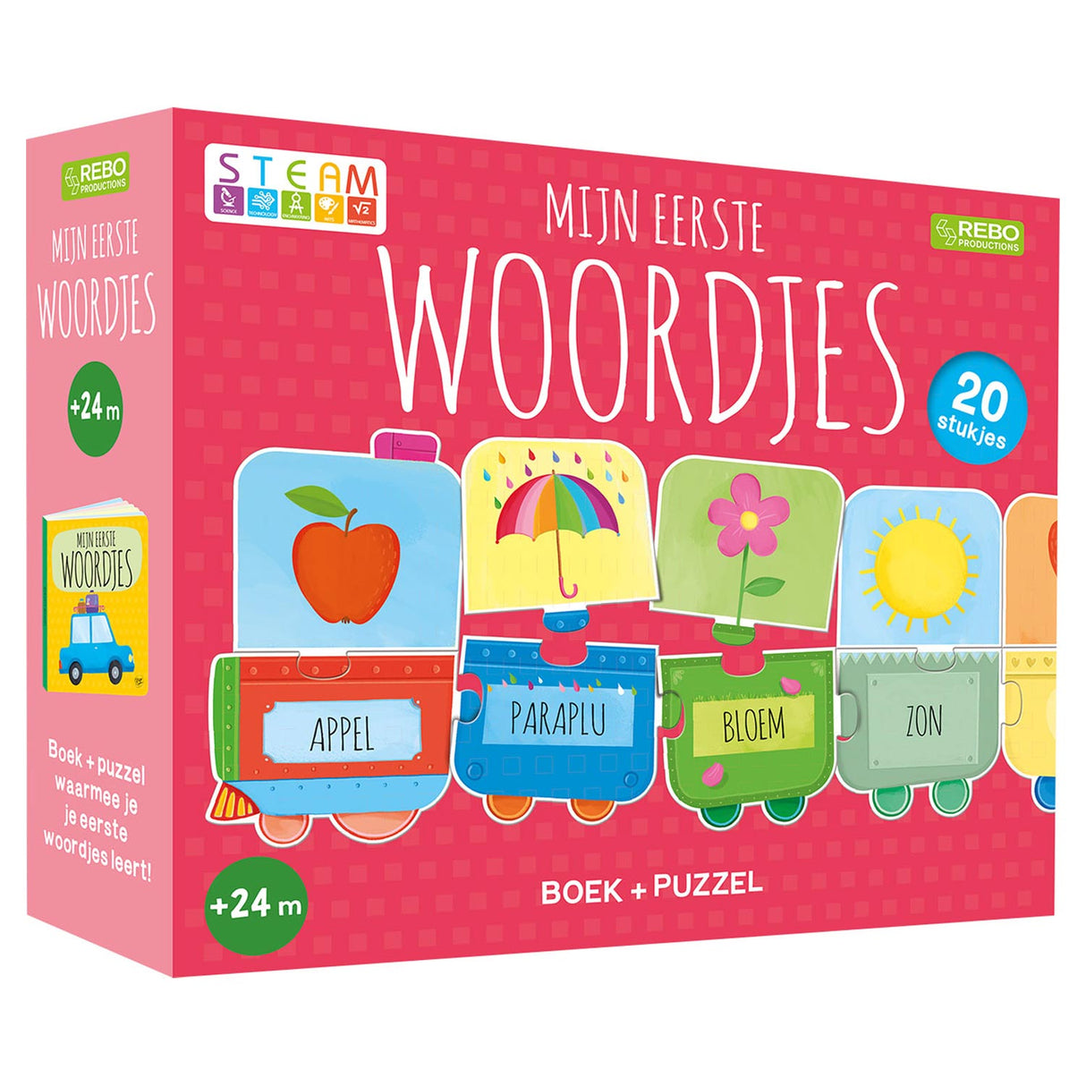 Rebo-Verleger Rebo-Wörter – Buch + Puzzle-Zug
