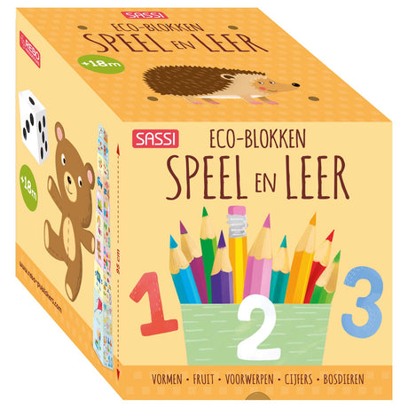 Rebo Publishers Stapelturm-Öko-Blöcke zum Spielen und Lernen + Buch