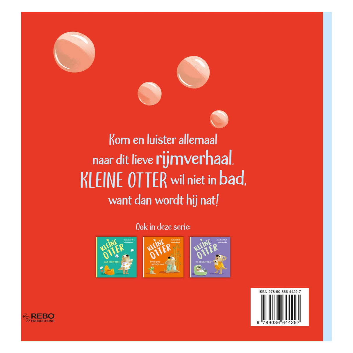 Der kleine Otter des Rebo-Verlags nimmt ein Bad