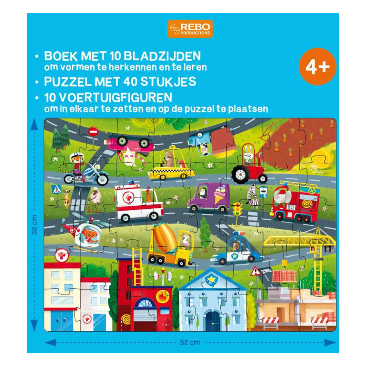 Rebo-Verlagsbuch, Puzzle + 10 Figuren – Fahrzeuge