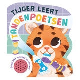 Der Tiger des Rebo-Verlags lernt das Geräusch des Zähneputzens