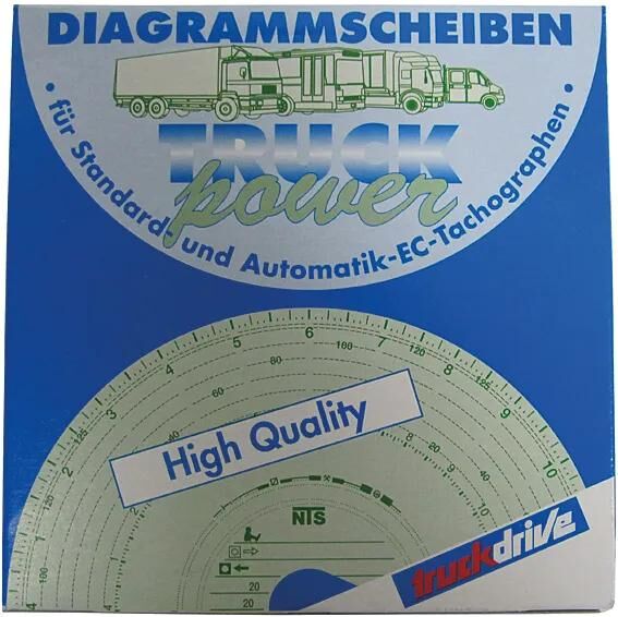 NTS Diagrammscheiben Original Graf Bluco Fahrtenschreiber 125km/h Packung mit 100 Stück