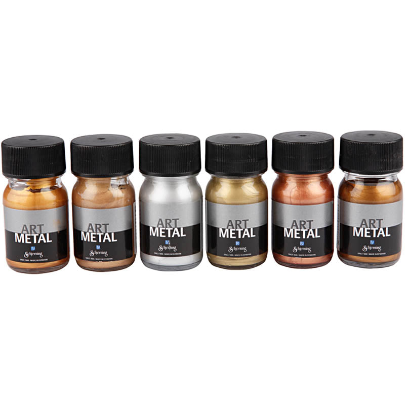 Creativ Company ist ein Kunstmetallfarben-Set mit 6 Metallic-Farben