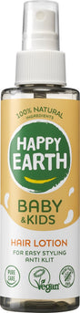 Happy earth haarlotion - baby kids - 100% natuurlijk - anti-klit spray - vermindert klitten pluis - 150 ml