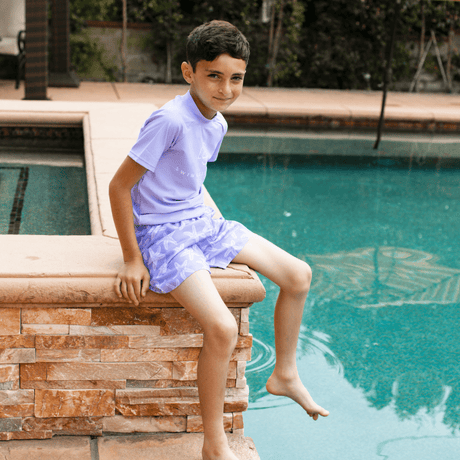 Seestern | Lila UV-Badehose Jungen