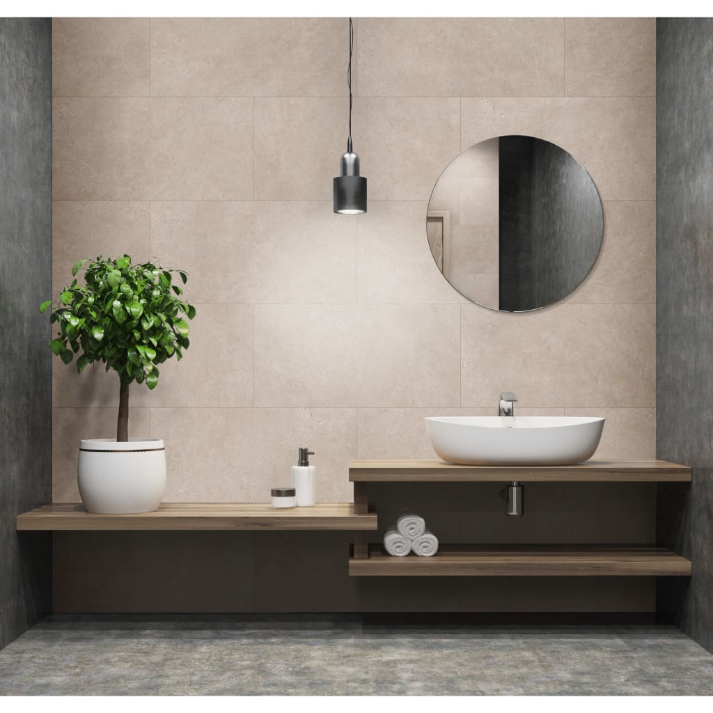 Grosfillex 5 St. Wandfliesen Gx Wand+ Schiefer 45x90 cm Creme