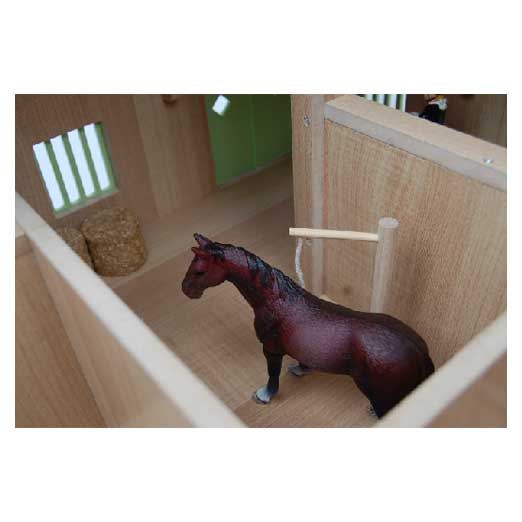 Kinderglobus Eckpferdestall mit 3 Boxen und Lagerraum 1:24 68x77x27cm rosa (ohne Zubehör)