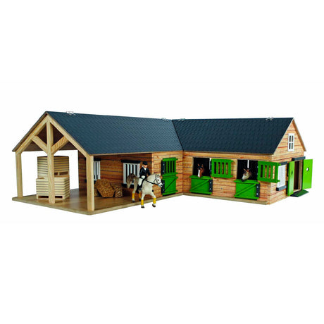 Kinderglobus Eckpferdestall mit 3 Boxen und Lagerraum 1:24