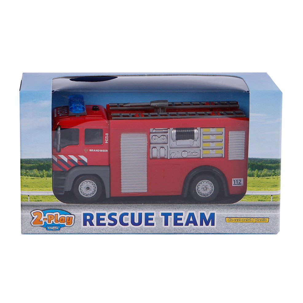 2-teiliger Feuerwehr-Tankwagenrückzug mit Licht und Sound 12 cm rot