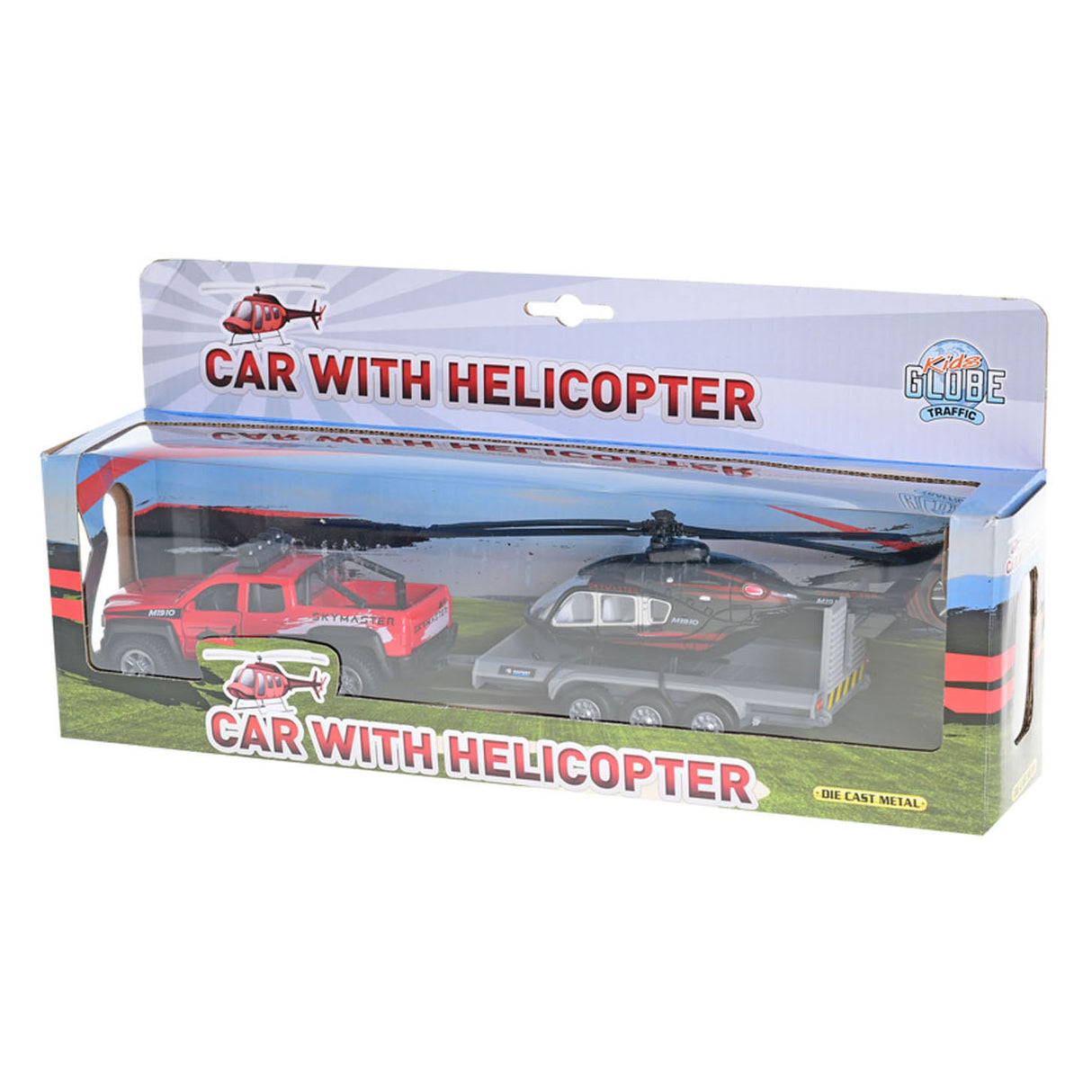 Kinder-Geländewagen mit Helikopter-Anhänger