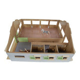 Kinderglobus Pferdestall mit 3 Boxen und Innenarena 62,5x54x25cm 1:32 rosa