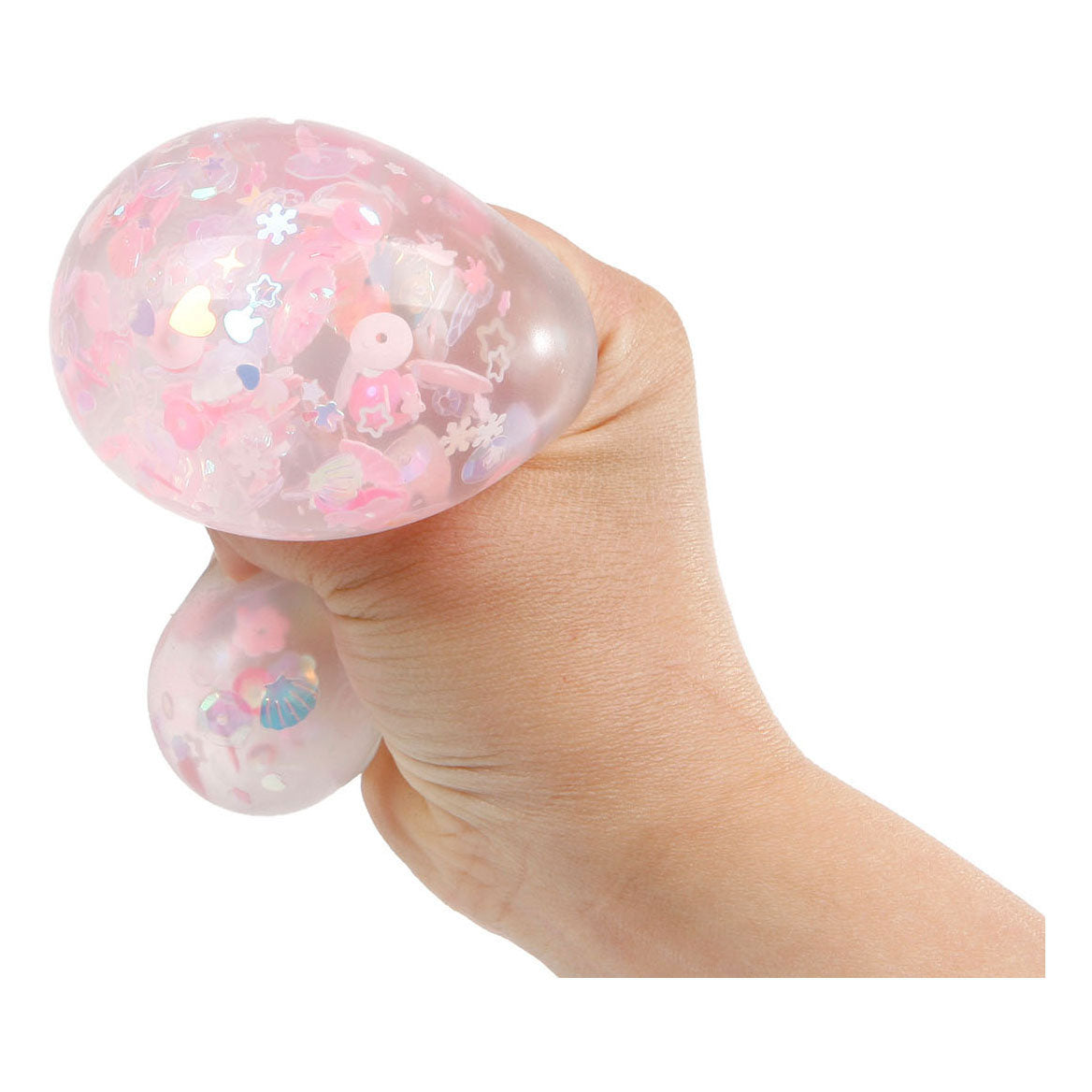 Glamour Quetschball Blume und Glitzer, 6 cm