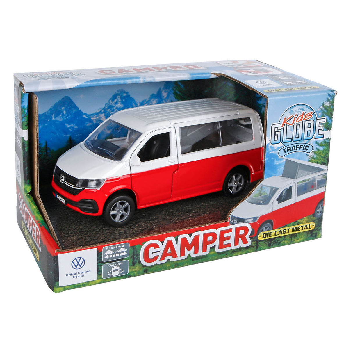 Kids Globe VW Transporter Camper Die-Cast zurückziehen, 13,5 cm