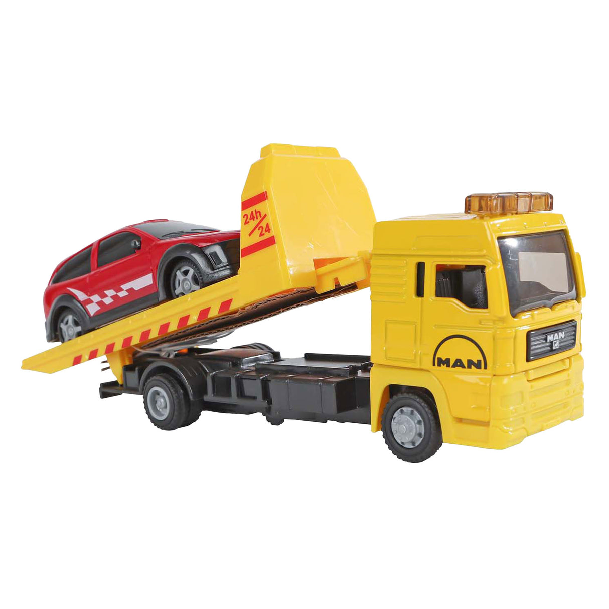 Kinder-Globusmann-LKW-Bergungsfahrzeug mit Auto, 19 cm
