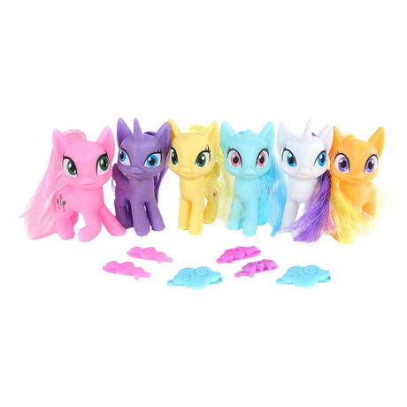 Einhornfigur mit Haaren und drehbarem Kopf mit Zubehör, 9cm