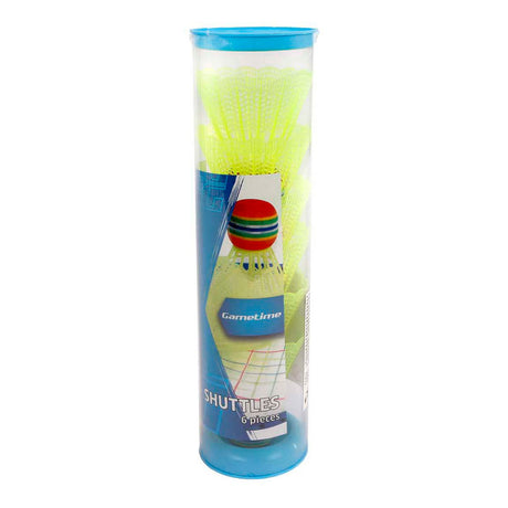Gametime Nylon-Shuttle gelb mit Schaumstoffkopf 6-tlg.