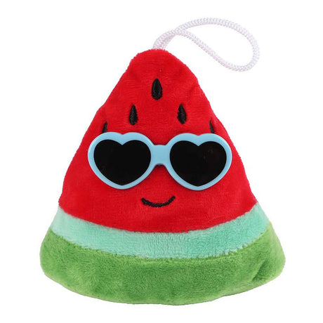 Flauschiges Menü Obstplüsch mit Sonnenbrille 4fach 6cm