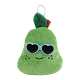 Fluffy menu fruit pluche met zonnebril 4ass 6cm