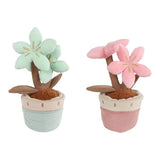 Take me home plant pluche met 2 bloemen l - 24cm