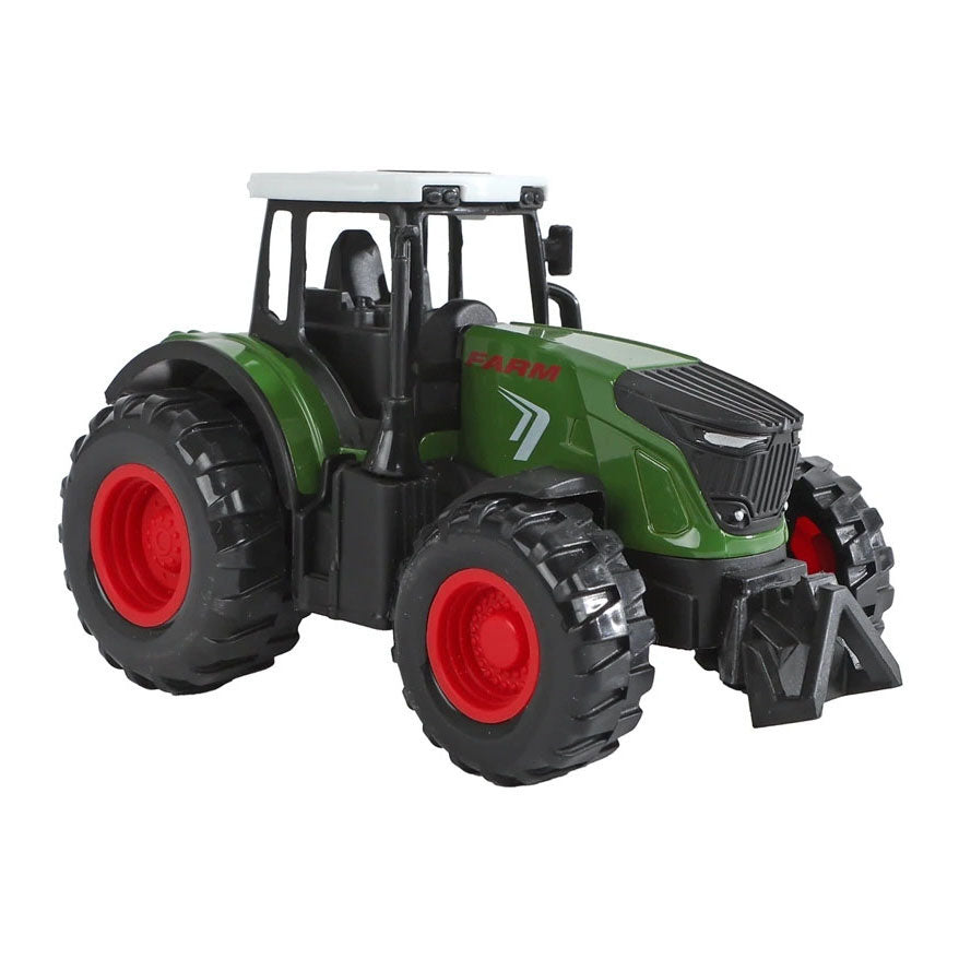 Kids globe metalen tractor pull back - 12 cm