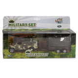 Kinderglobus Land Rover mit Anhänger, Militärdruckguss, 27 cm
