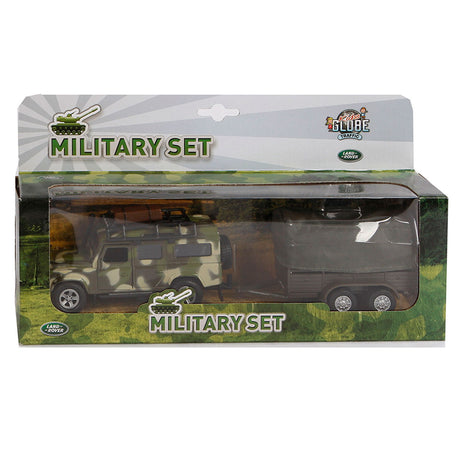 Kinderglobus Land Rover mit Militäranhänger