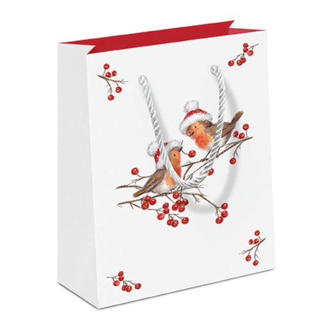 Ambiente Geschenktüte Weihnachtsrotkehlchen
