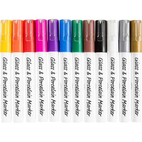 Kreativunternehmen https: www.cchobby.nl Glas-Porzellan-Marker-Liniendicke-1-2-mm-halbopak-verschiedene-Farben-12-teilig-1-Box