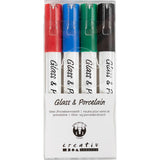 Kreativunternehmen https: www.cchobby.nl Glas-Porzellan-Marker-Linienstärke-1-2-mm-halbopak-schwarz-blau-grün-rot-4-teilig-1-Box
