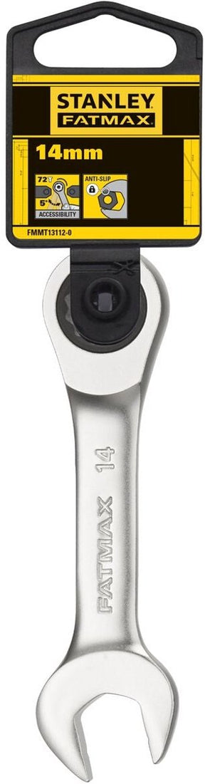 Stanley – Fatmax Stubby-Maulschlüssel mit Ratsche 14 mm – Maulschlüssel – Schraubenschlüssel – 1 Stück