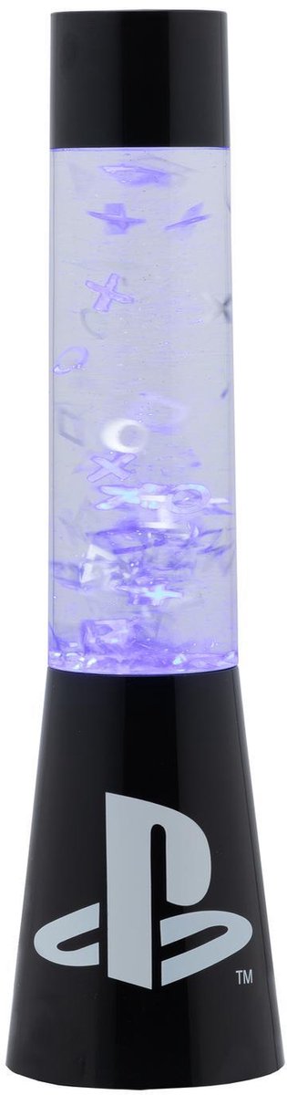 Paladone playstation glitter liquid flow lamp met zwevende controllericonen – officieel gelicentieerde sony merchandise, nachtlamp gamekamer decoratie-
