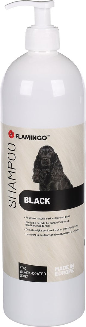 Flamingo Hundeshampoo schwarzes Fell – 1l – farbwiederherstellend, feuchtigkeitsspendend – Fellpflege