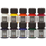 Creativ Company Glasfarbe transparente Glasfarbe, 10 x 30 ml