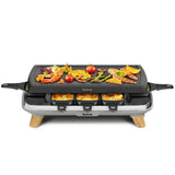 Tefal Tefal RE610D 3in1 Raclette für 8 Personen, schwarzes Edelstahlholz