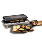 Tefal Tefal RE610D 3in1 Raclette für 8 Personen, schwarzes Edelstahlholz