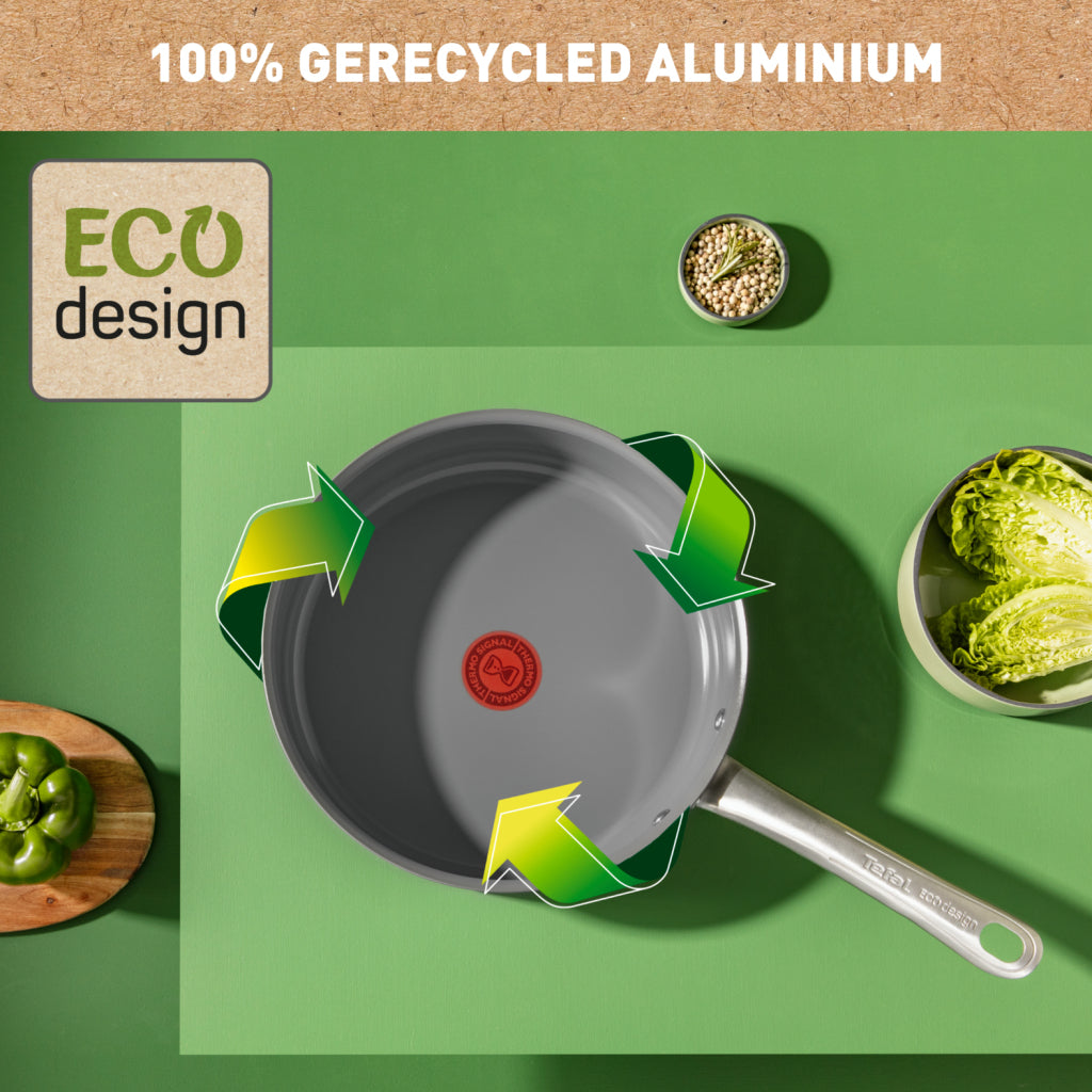 Tefal C42432 Renew+ Keramik-Bratpfanne 24 cm mit Deckel