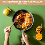 Tefal C42432 Renew+ Keramik-Bratpfanne 24 cm mit Deckel