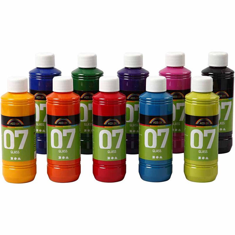A-Color Glas, verschiedene Farben, 10x250 ml 1 Box