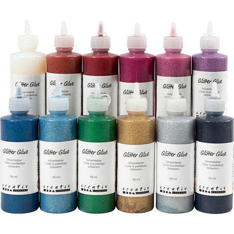 Creativ Company Glitzerkleber, verschiedene Farben, 12x118 ml 1 Box