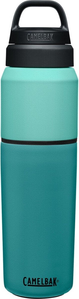 Camelbak Multibev Vakuum-Edelstahl – Wasserflasche mit abnehmbarem Kaffee-Tee-Becher – 650 ml + 500 ml – grün grün (Küstenlagune)