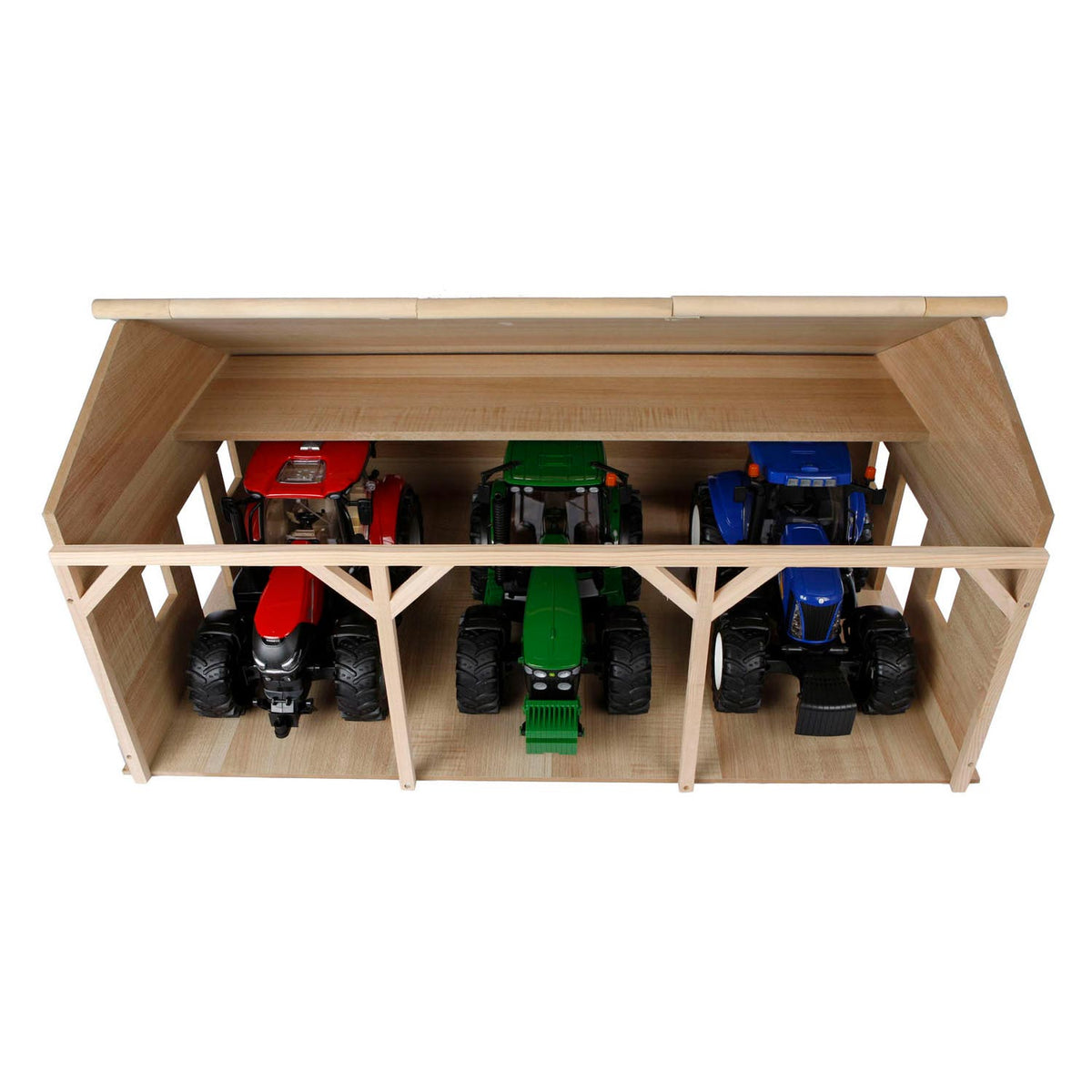 Kinderglobus-Landwirtschaftsschuppen aus Holz für 3 Traktoren, 1:16