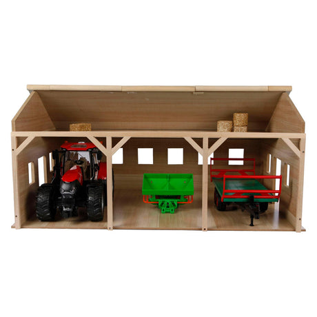 Kinderglobus-Landwirtschaftsschuppen aus Holz für 3 Traktoren, 1:16