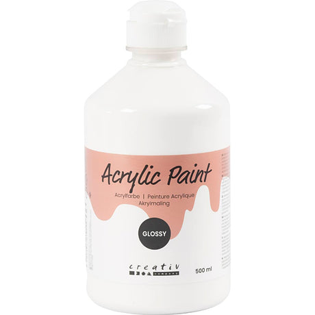 Creativ Company Acrylfarbe glänzend, weiß, 500 ml 1 Flasche