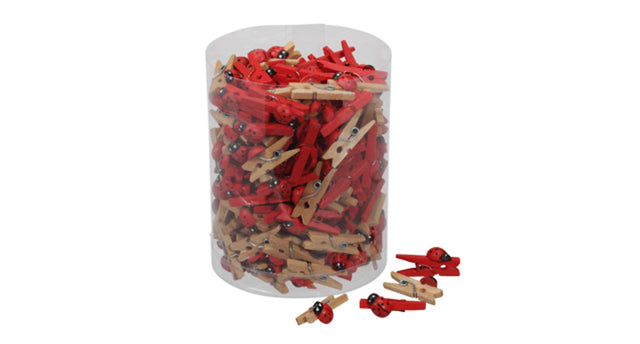 Tube 180 clips w beetle red 2.5 cm
