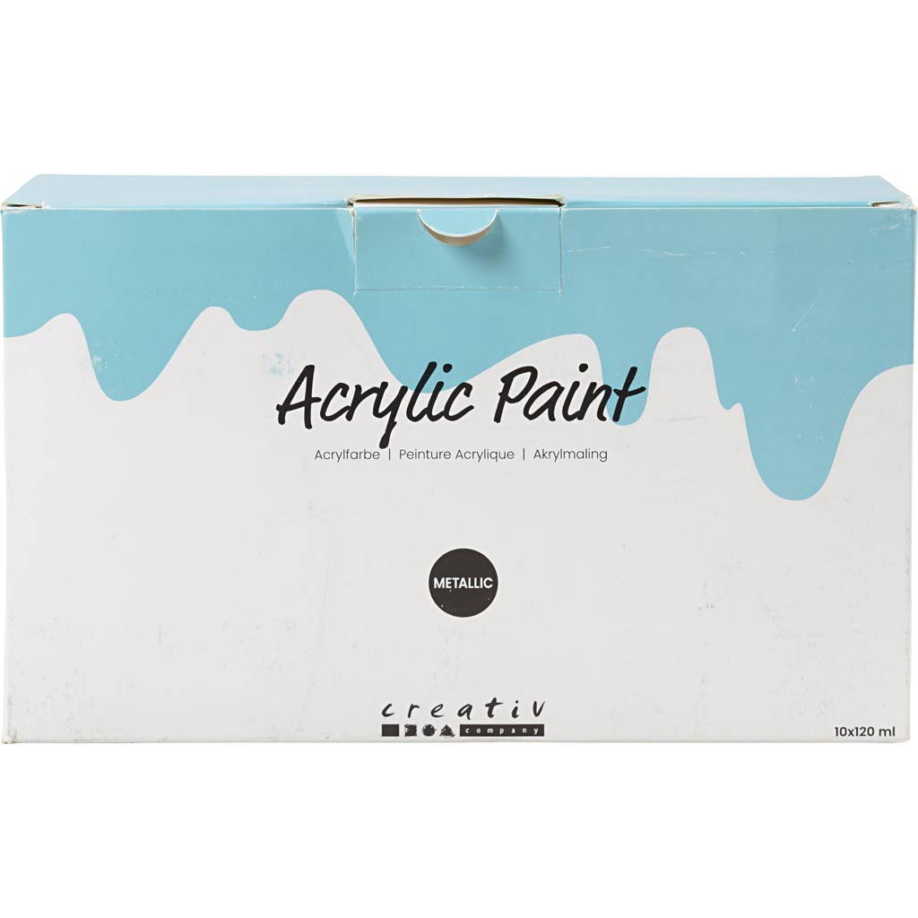 A-Color Acrylfarbe Metallic, Metallic, verschiedene Farben, 10x120 ml 1 Box