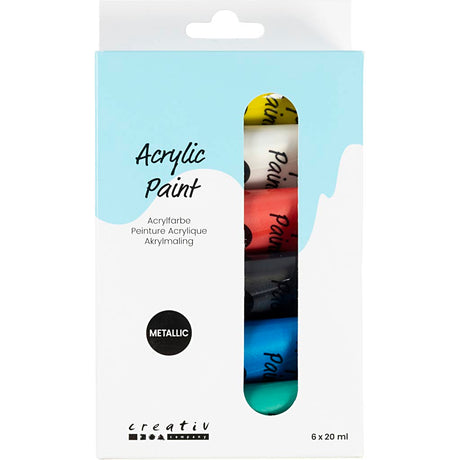 A-Color Acrylfarbe Metallic, Metallic, Standardfarben, 6x20 ml 1 Dose