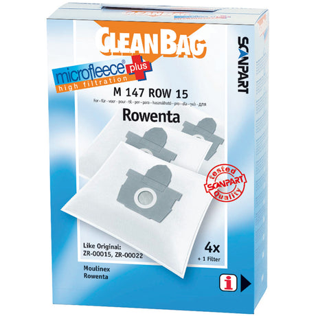 Scanpart m147row15 Mikrofleece-Staubbeutel Rowenta Artec2 ZR0015